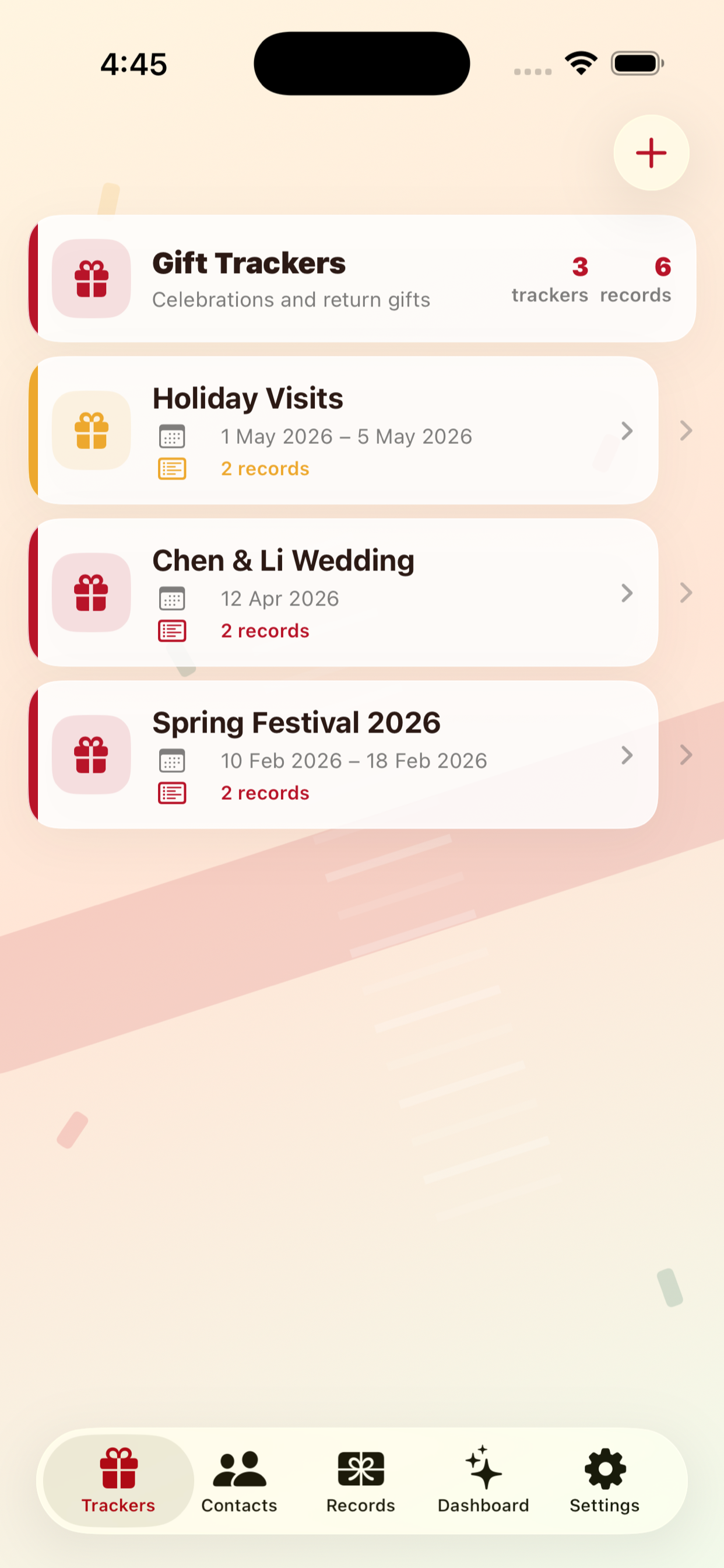 GiftLedger iPhone Screenshot 1