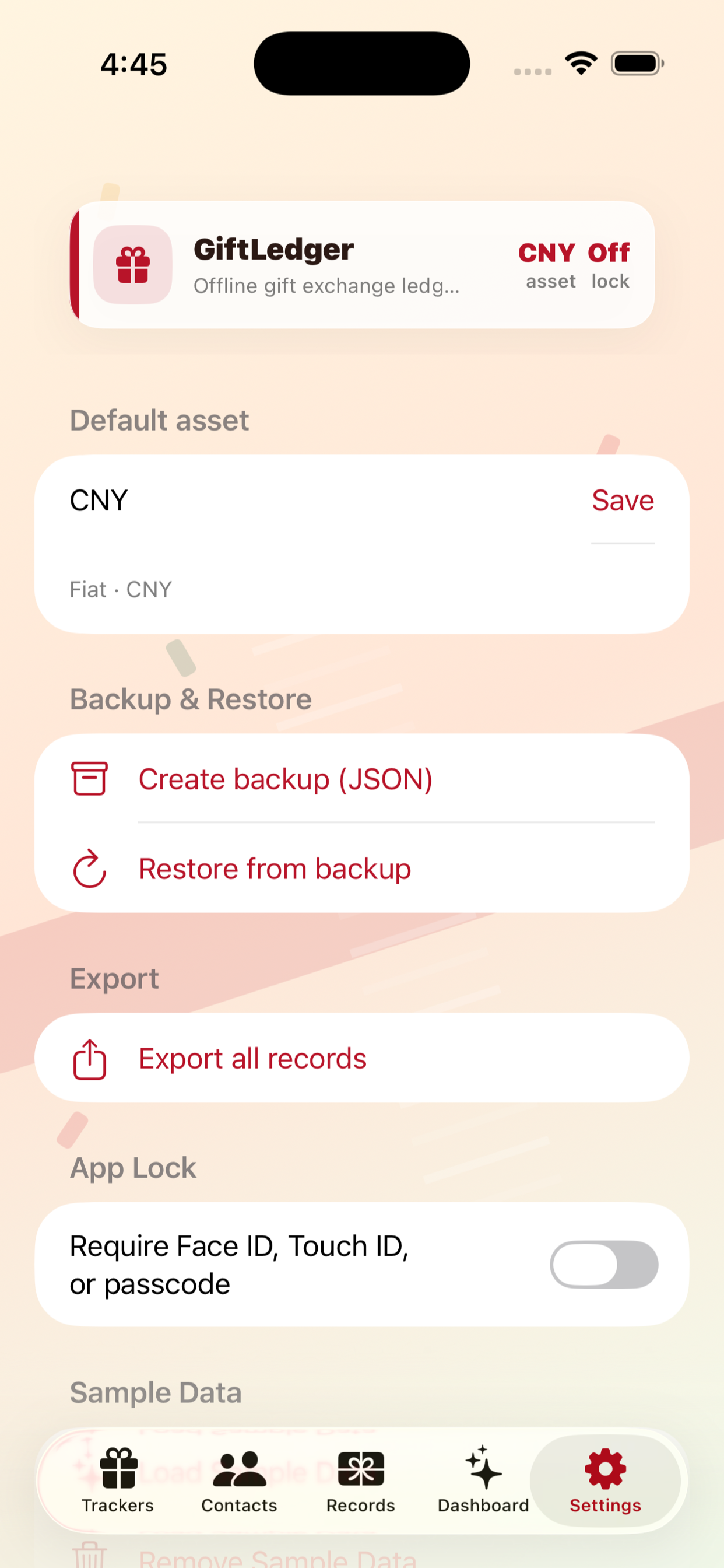 GiftLedger iPhone Screenshot 5